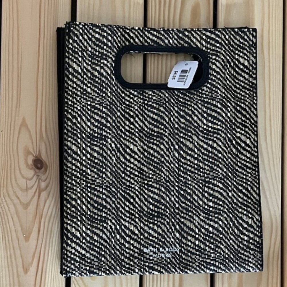 NEW Black & Tan Woven Gift  Bag from Bath & Body Works